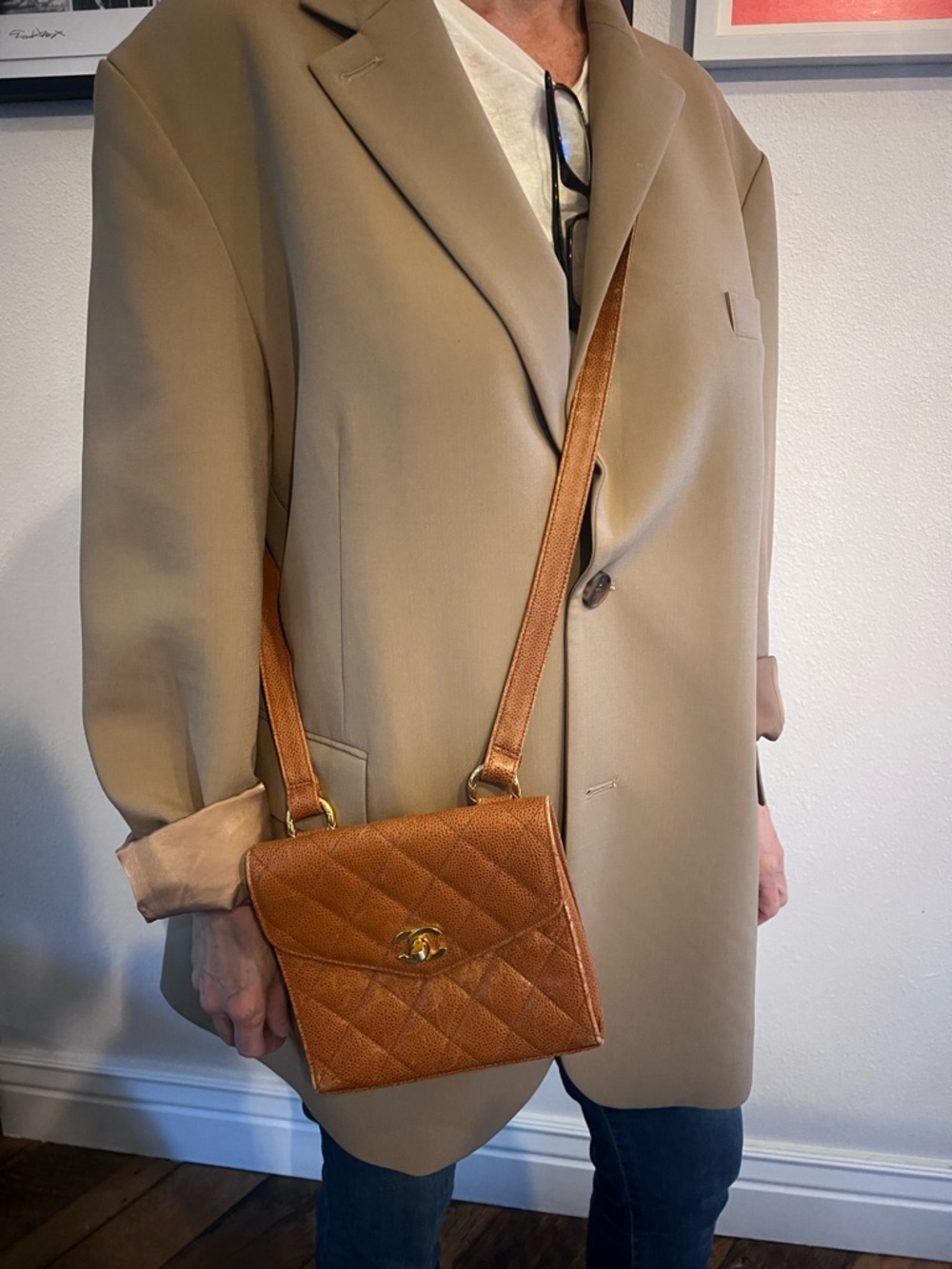 Chanel Cognac Quilted Crossbody Bag - Picture 2 of 16